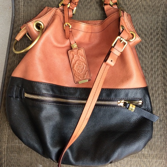 🛑SOLD🛑 OrYany ‘Amanda’ Black/Brown Leather Shoulder Bag. - Picture 3 of 8